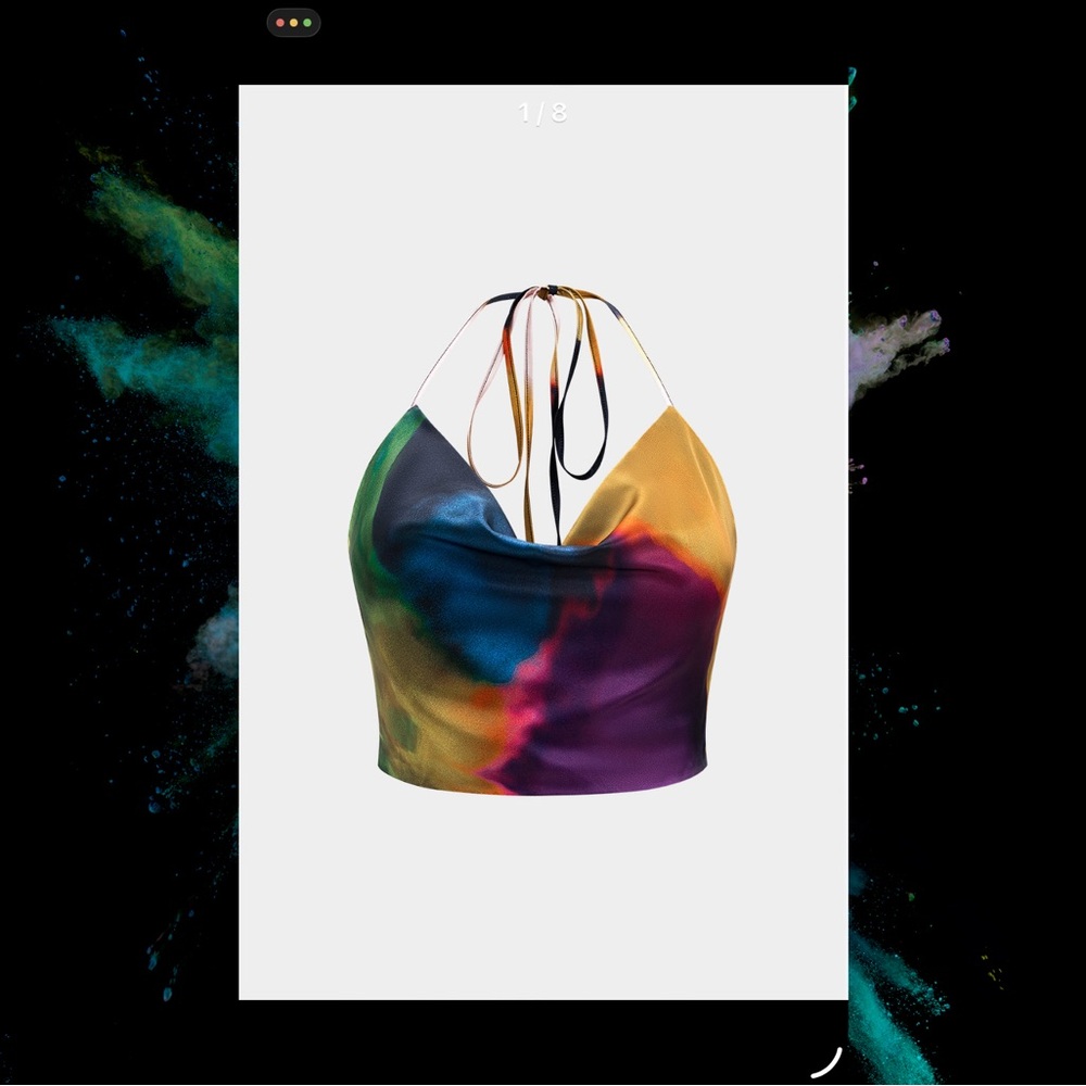 MICAS - Ombre Halter Crop Top - Picture 2 of 4